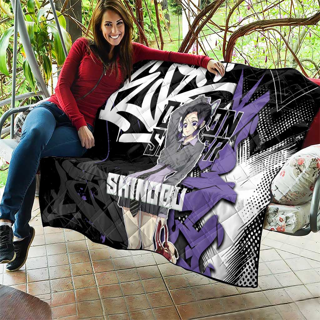 Kocho Shinobu Demon Slayer Quilt Purple & Black Graffiti Anime