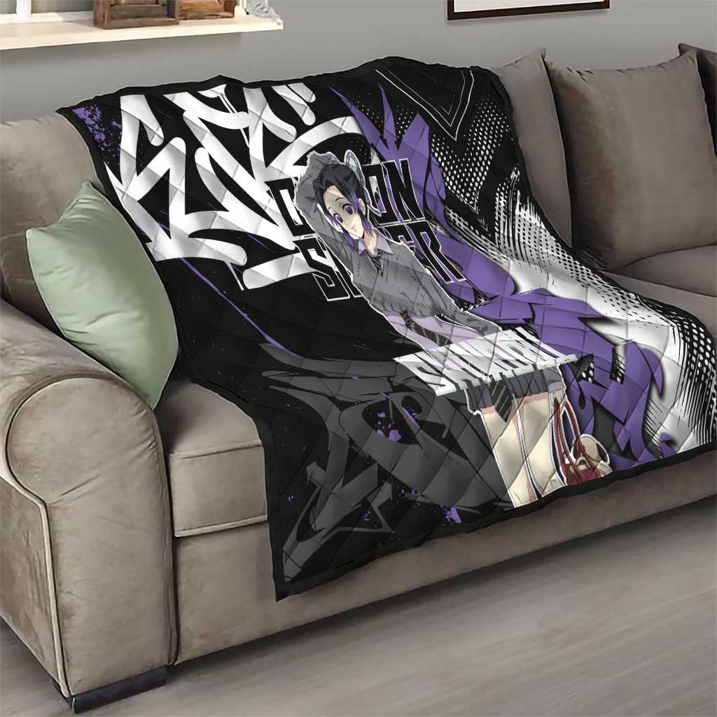 Kocho Shinobu Demon Slayer Quilt Purple & Black Graffiti Anime