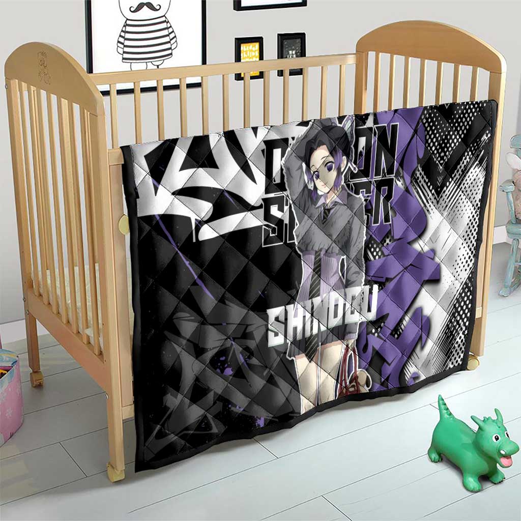 Kocho Shinobu Demon Slayer Quilt Purple & Black Graffiti Anime