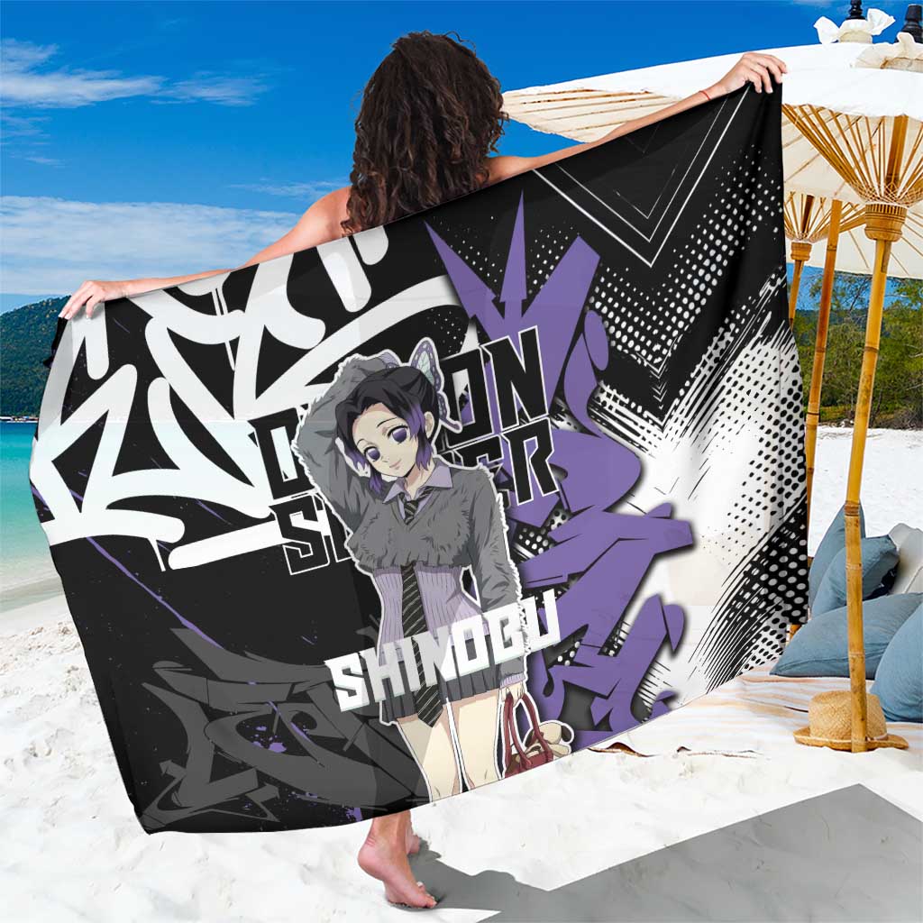 Kocho Shinobu Demon Slayer Sarong Purple & Black Graffiti Anime