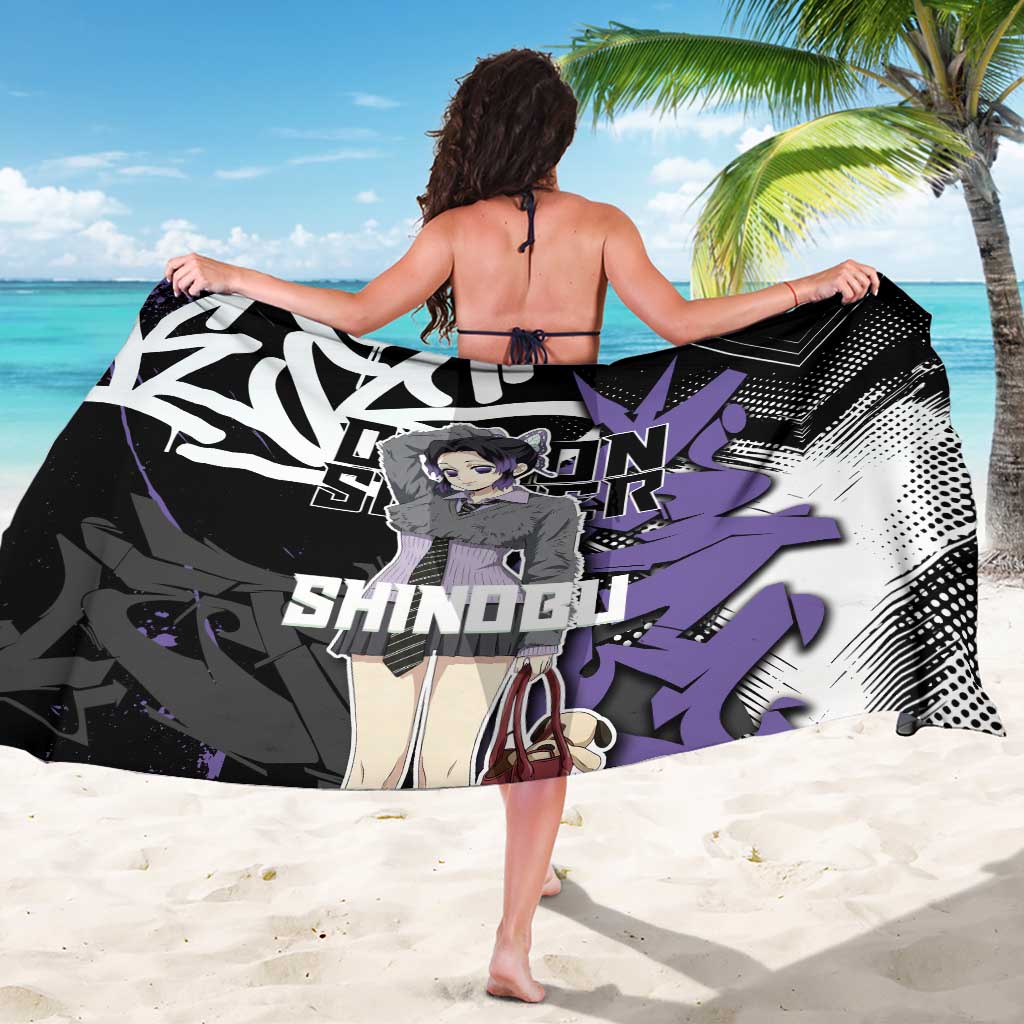 Kocho Shinobu Demon Slayer Sarong Purple & Black Graffiti Anime