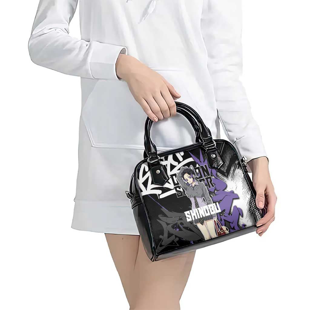 Kocho Shinobu Demon Slayer Shoulder Handbag Purple & Black Graffiti Anime