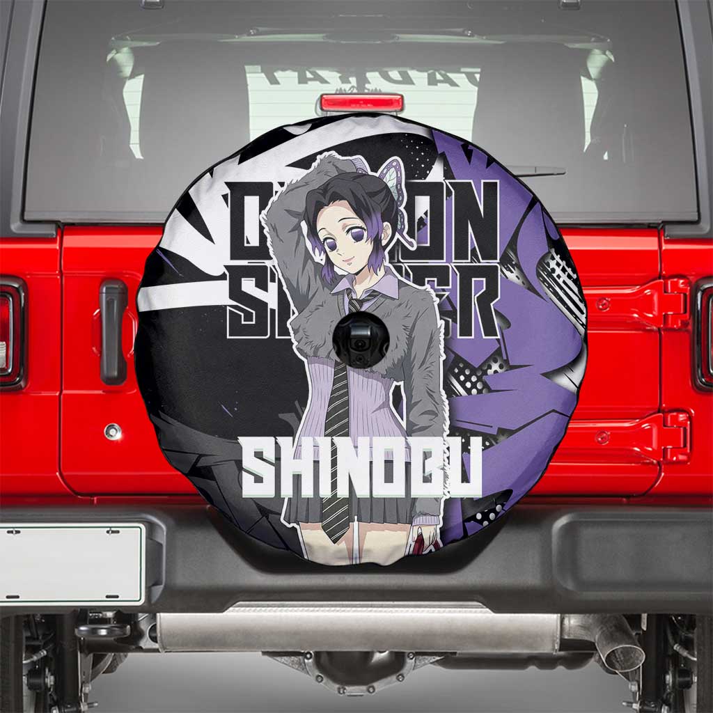 Kocho Shinobu Demon Slayer Spare Tire Cover Purple & Black Graffiti Anime