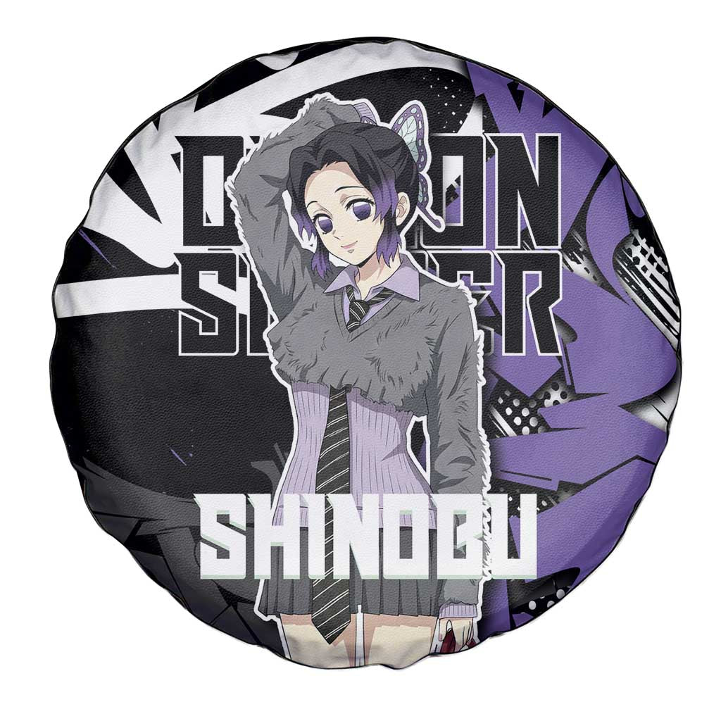 Kocho Shinobu Demon Slayer Spare Tire Cover Purple & Black Graffiti Anime