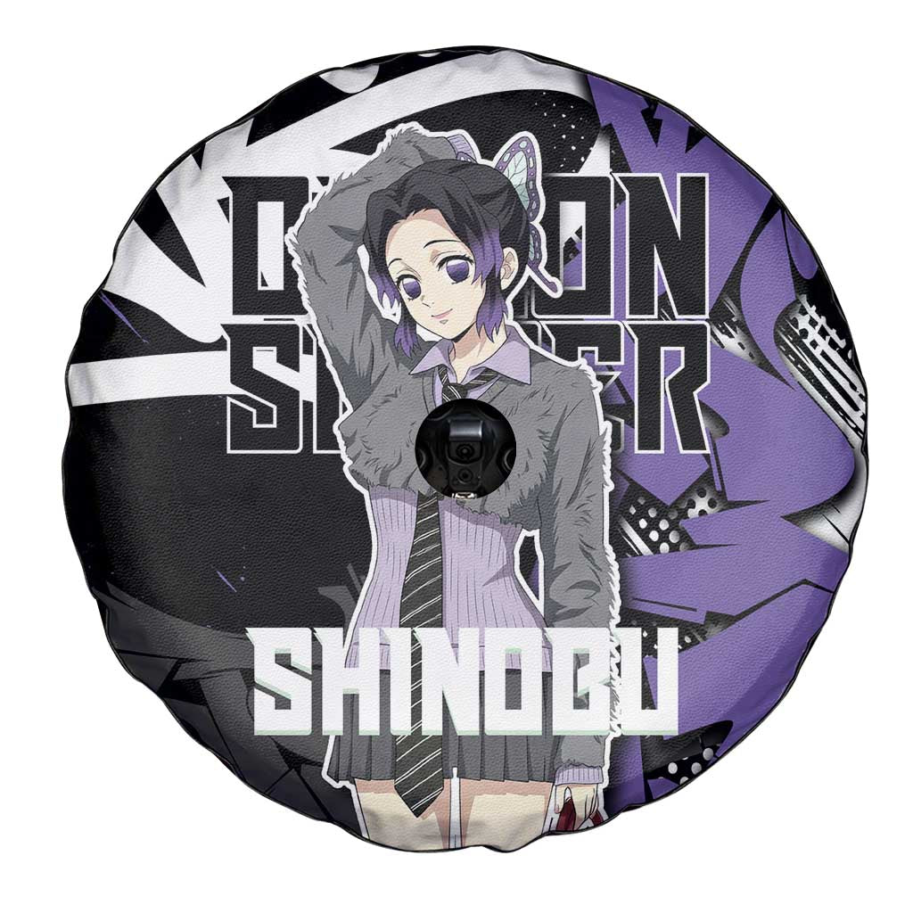 Kocho Shinobu Demon Slayer Spare Tire Cover Purple & Black Graffiti Anime