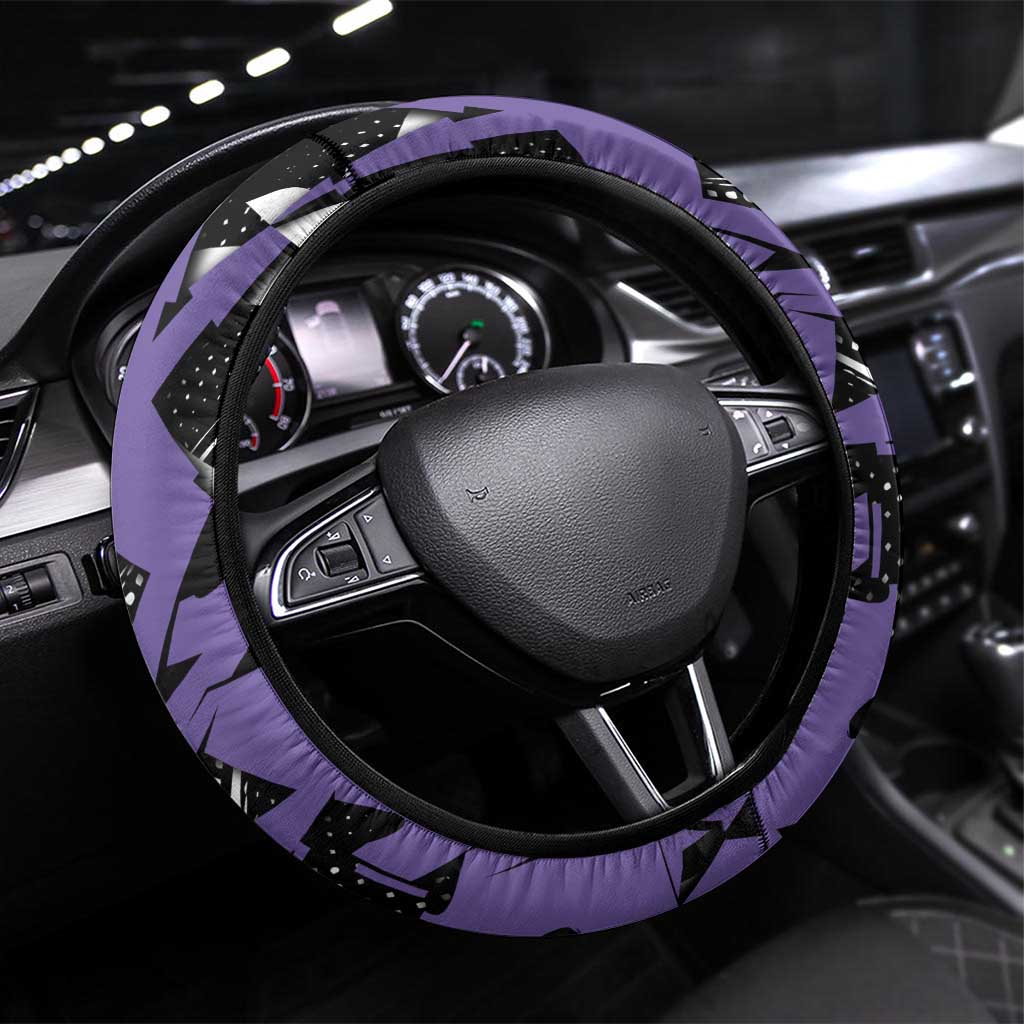 Kocho Shinobu Demon Slayer Steering Wheel Cover Purple & Black Graffiti Anime