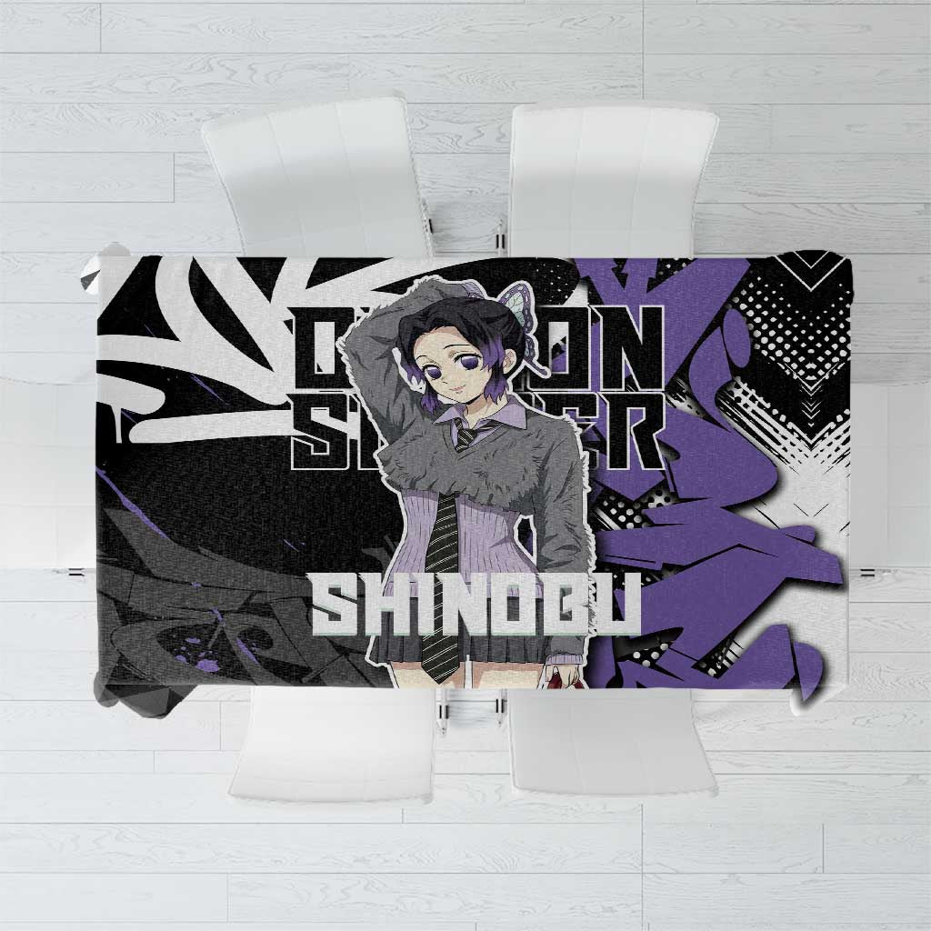 Kocho Shinobu Demon Slayer Tablecloth Purple & Black Graffiti Anime