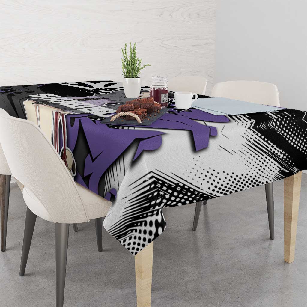 Kocho Shinobu Demon Slayer Tablecloth Purple & Black Graffiti Anime