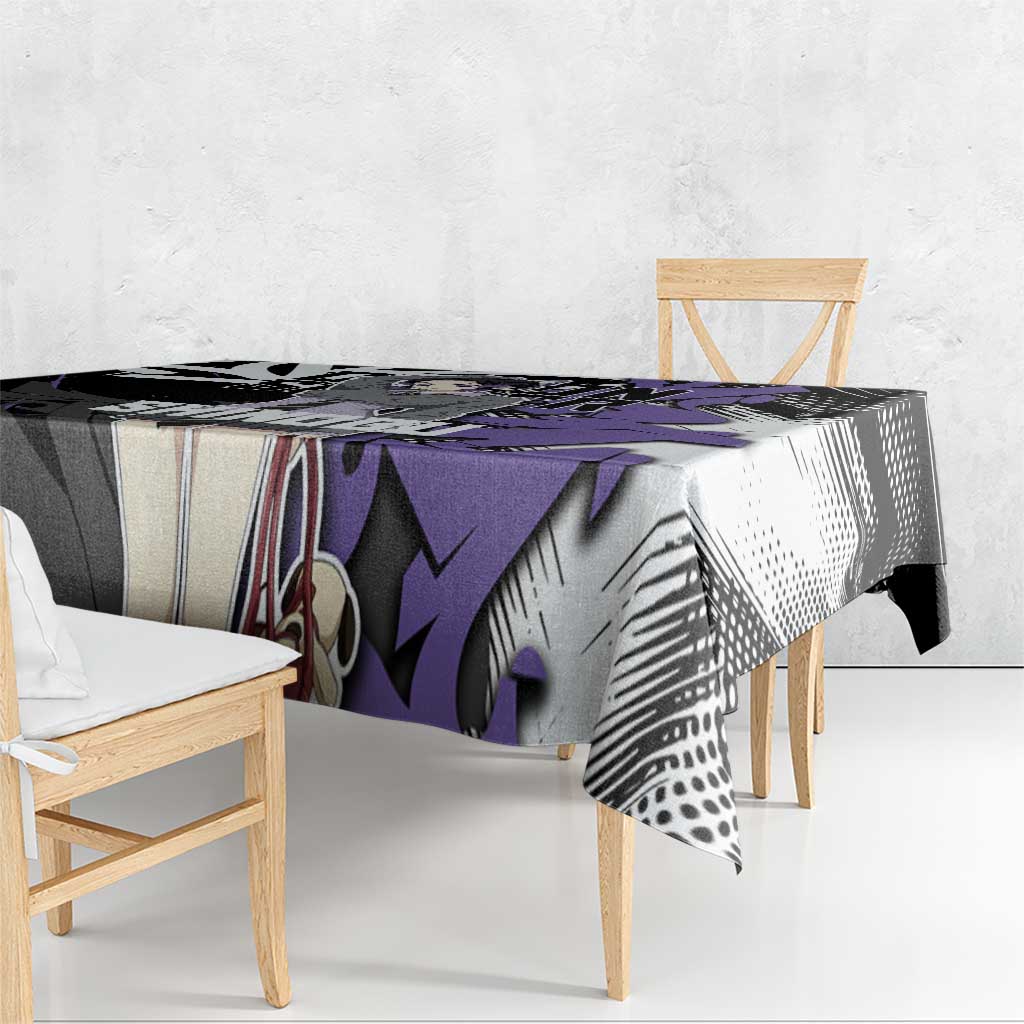 Kocho Shinobu Demon Slayer Tablecloth Purple & Black Graffiti Anime