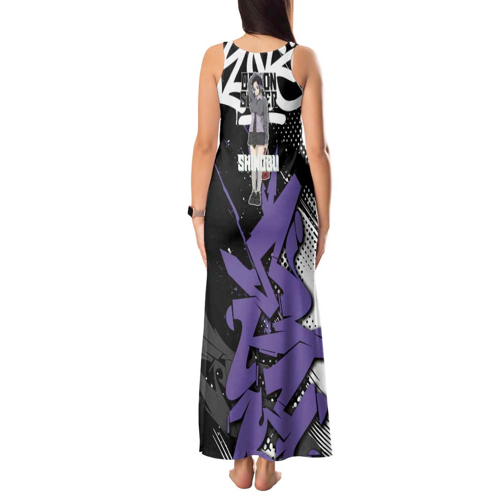 Kocho Shinobu Demon Slayer Tank Maxi Dress Purple & Black Graffiti Anime