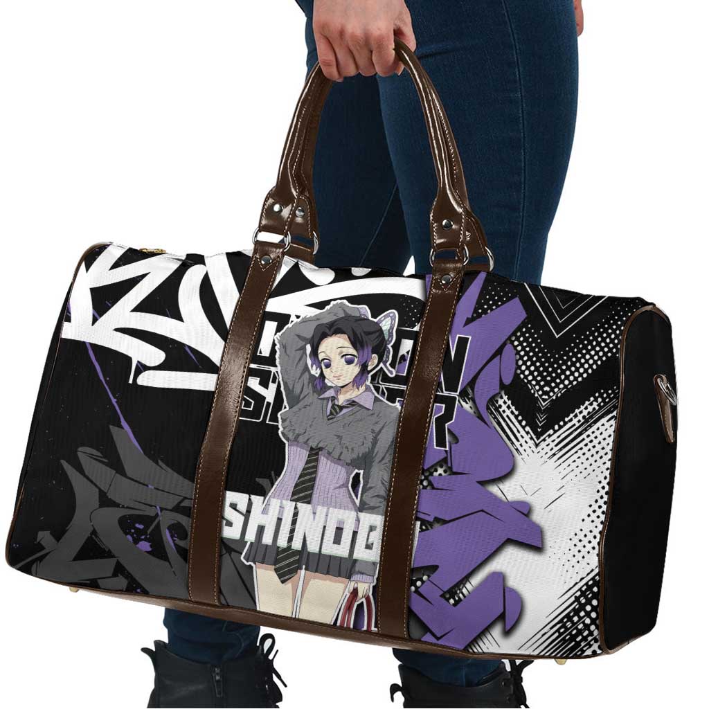 Kocho Shinobu Demon Slayer Travel Bag Purple & Black Graffiti Anime
