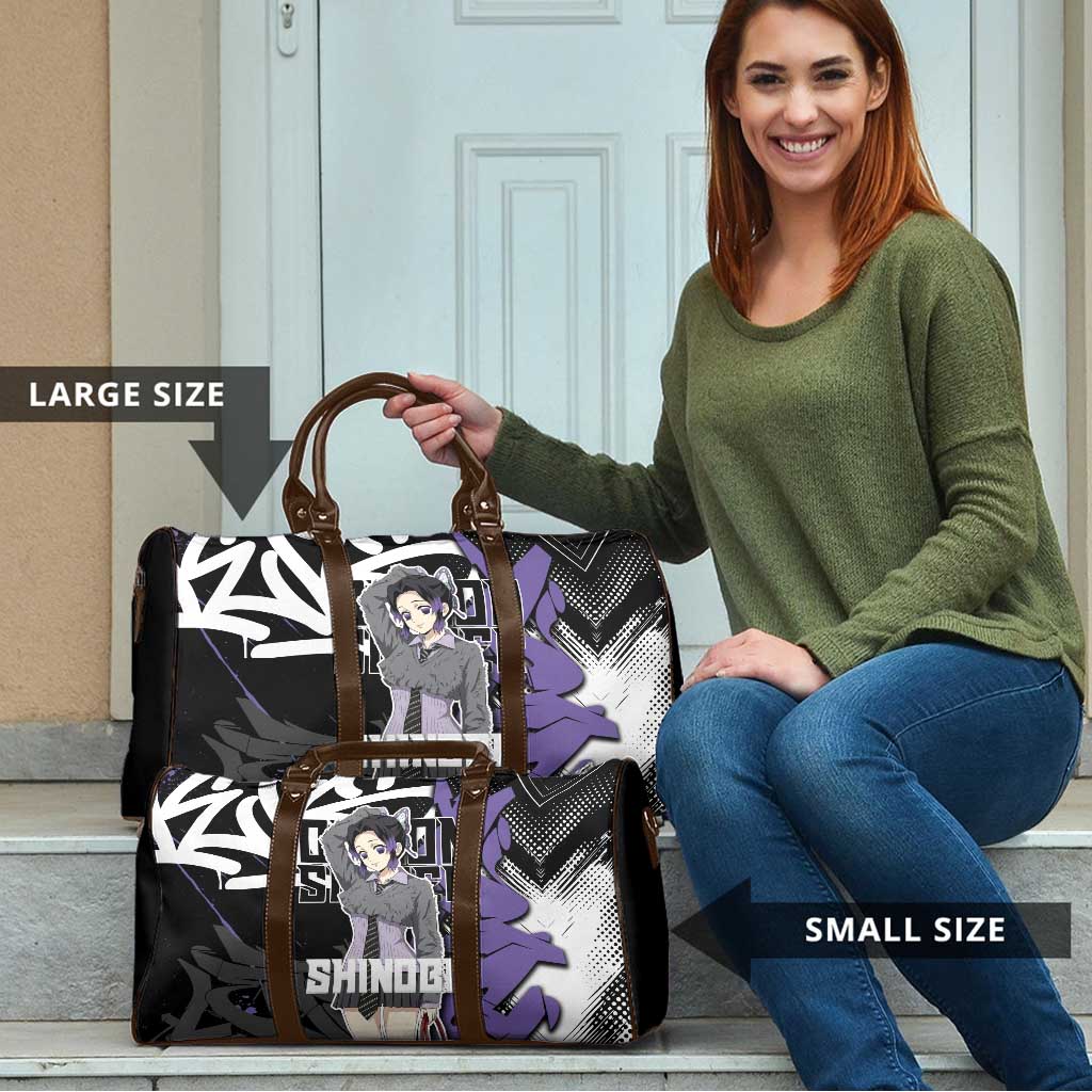 Kocho Shinobu Demon Slayer Travel Bag Purple & Black Graffiti Anime