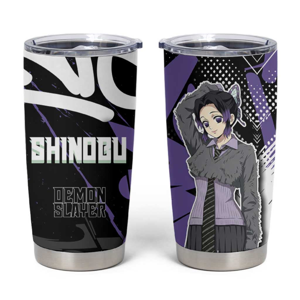 Kocho Shinobu Demon Slayer Tumbler Cup Purple & Black Graffiti Anime