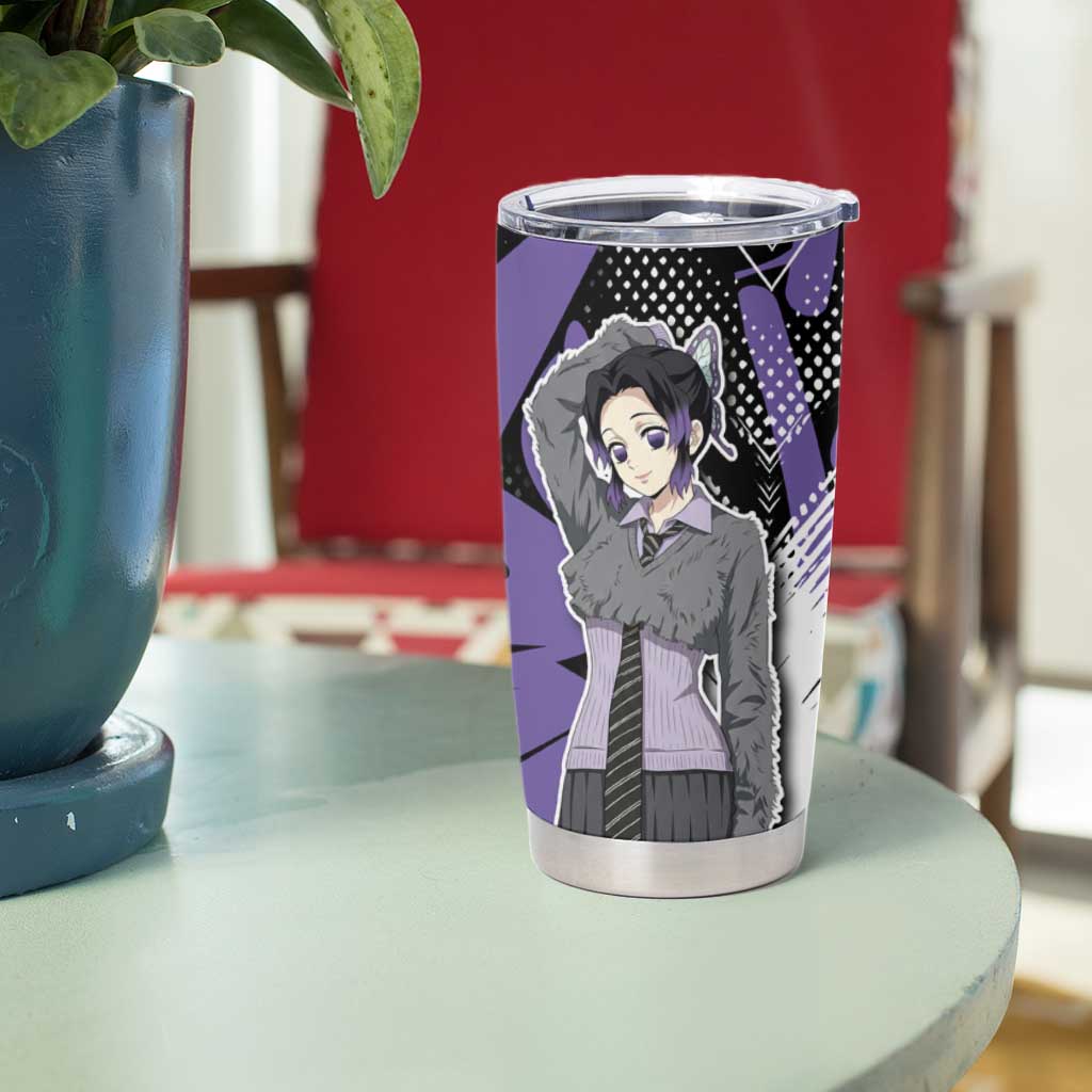 Kocho Shinobu Demon Slayer Tumbler Cup Purple & Black Graffiti Anime