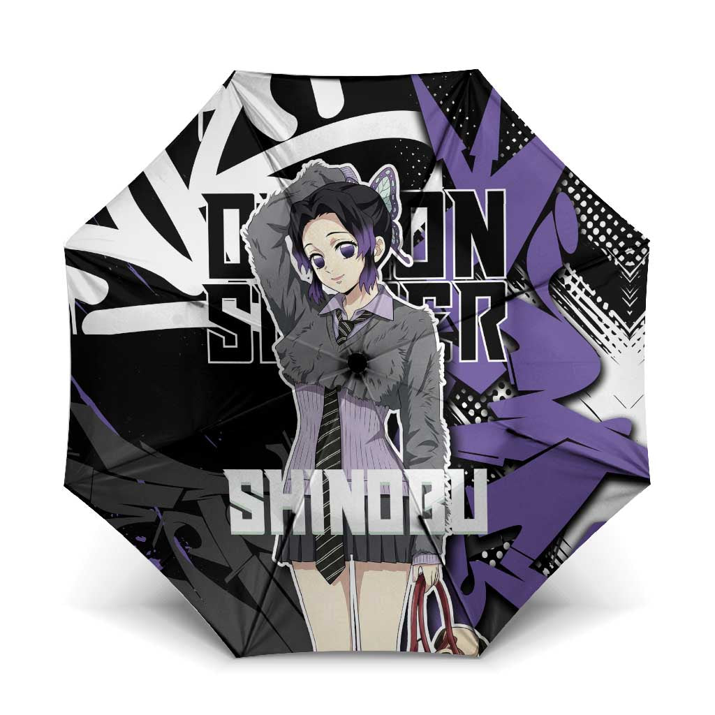 Kocho Shinobu Demon Slayer Umbrella Purple & Black Graffiti Anime
