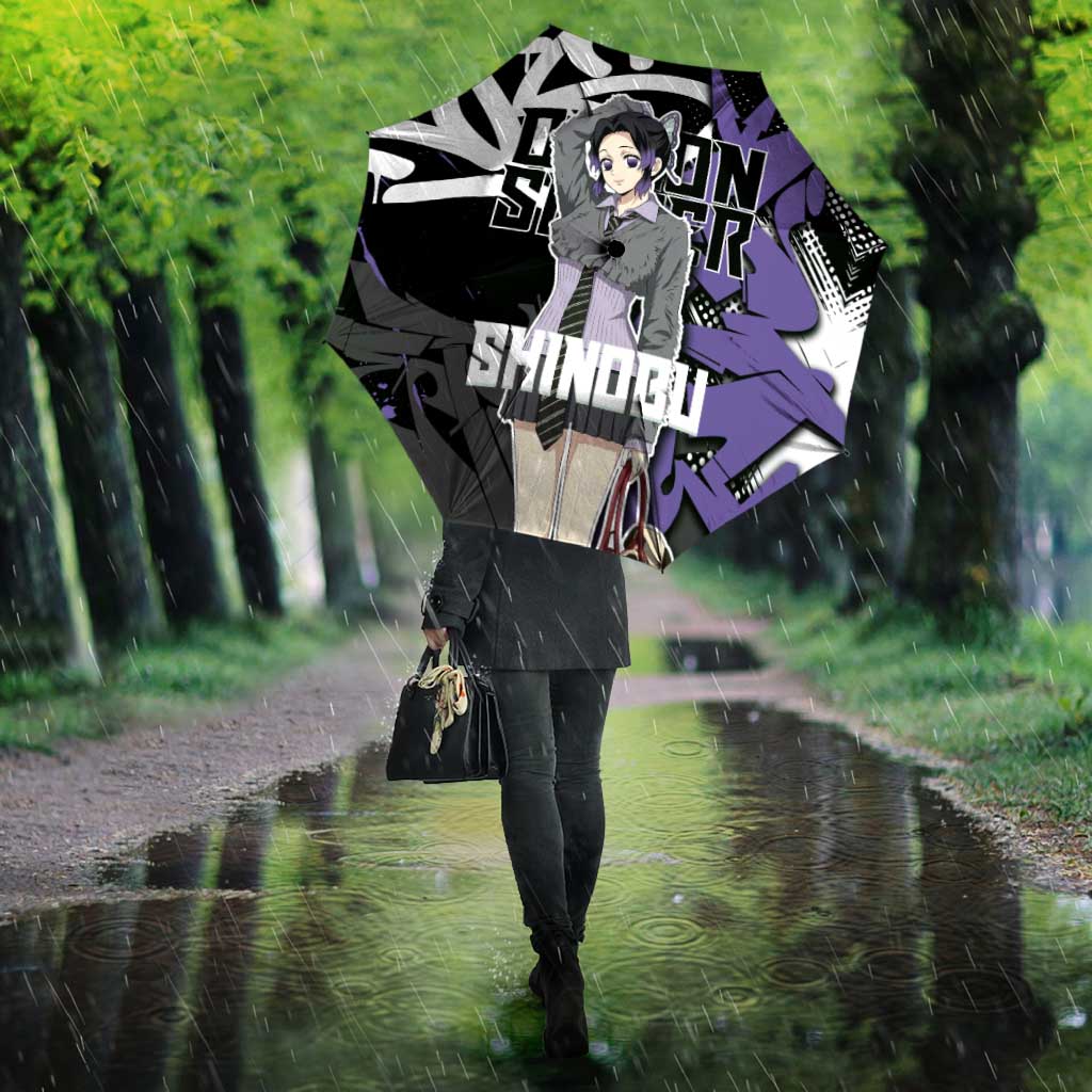 Kocho Shinobu Demon Slayer Umbrella Purple & Black Graffiti Anime