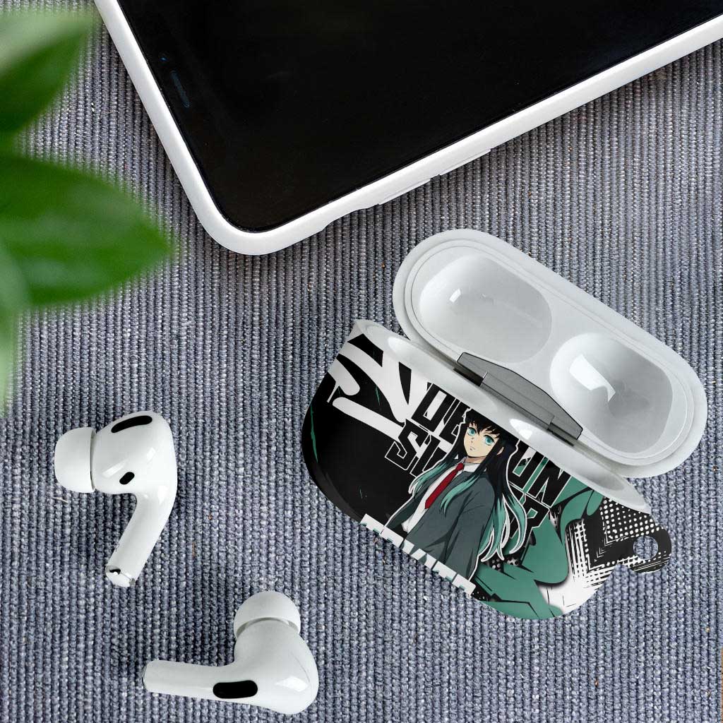 Muichiro Tokito Demon Slayer AirPods Case Teal & Black Graffiti Anime