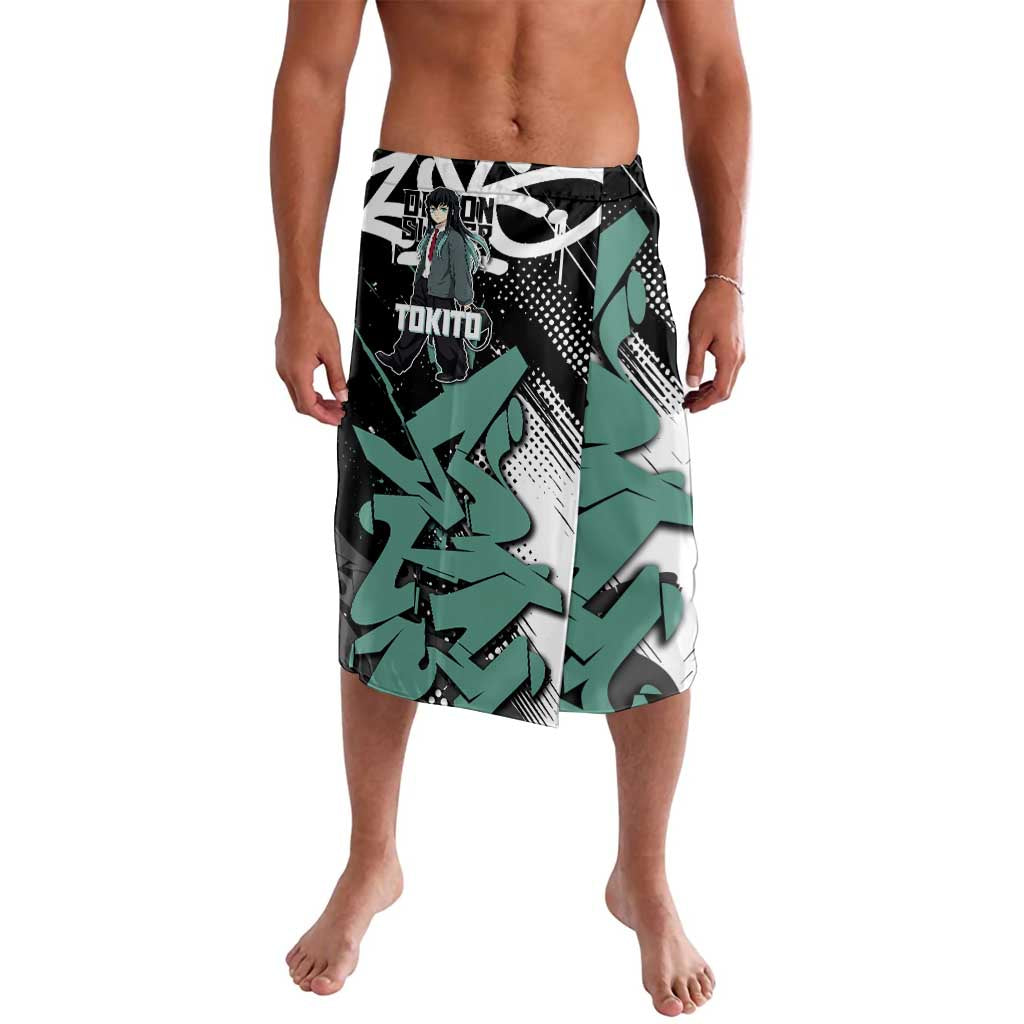 Muichiro Tokito Demon Slayer Lavalava Teal & Black Graffiti Anime
