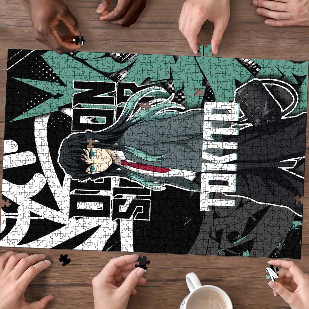 Muichiro Tokito Demon Slayer Puzzle Teal & Black Graffiti Anime