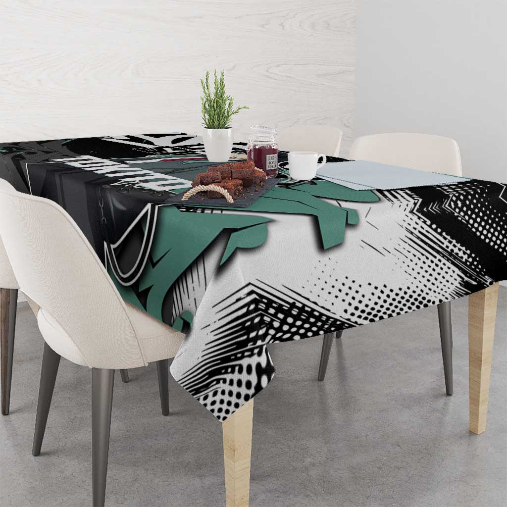 Muichiro Tokito Demon Slayer Tablecloth Teal & Black Graffiti Anime