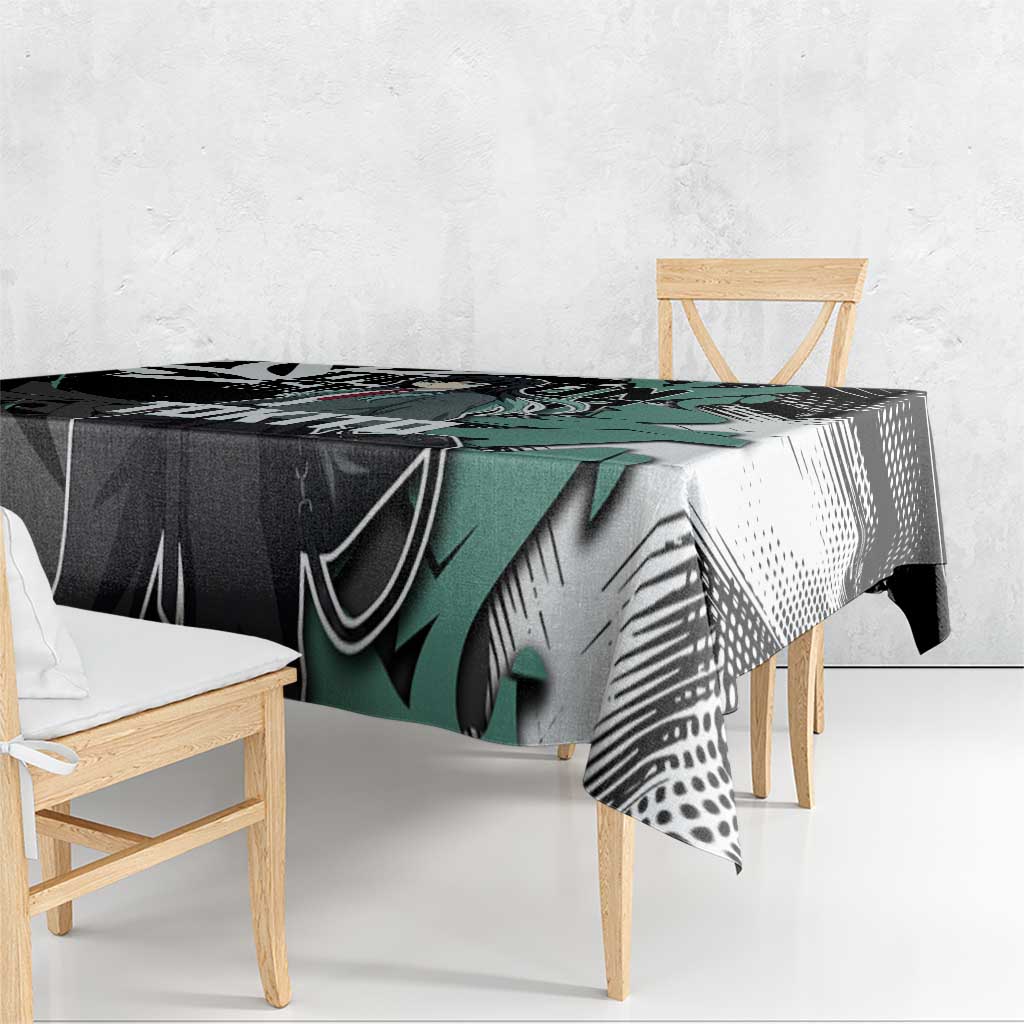 Muichiro Tokito Demon Slayer Tablecloth Teal & Black Graffiti Anime
