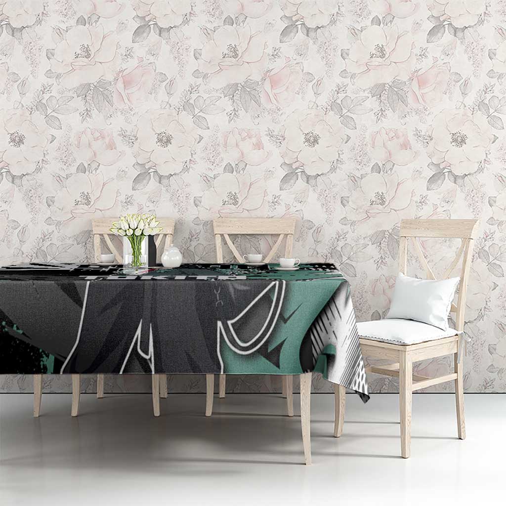 Muichiro Tokito Demon Slayer Tablecloth Teal & Black Graffiti Anime