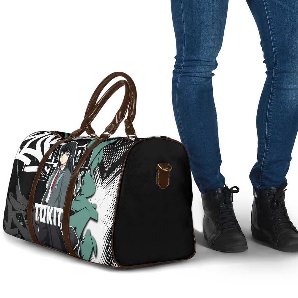 Muichiro Tokito Demon Slayer Travel Bag Teal & Black Graffiti Anime