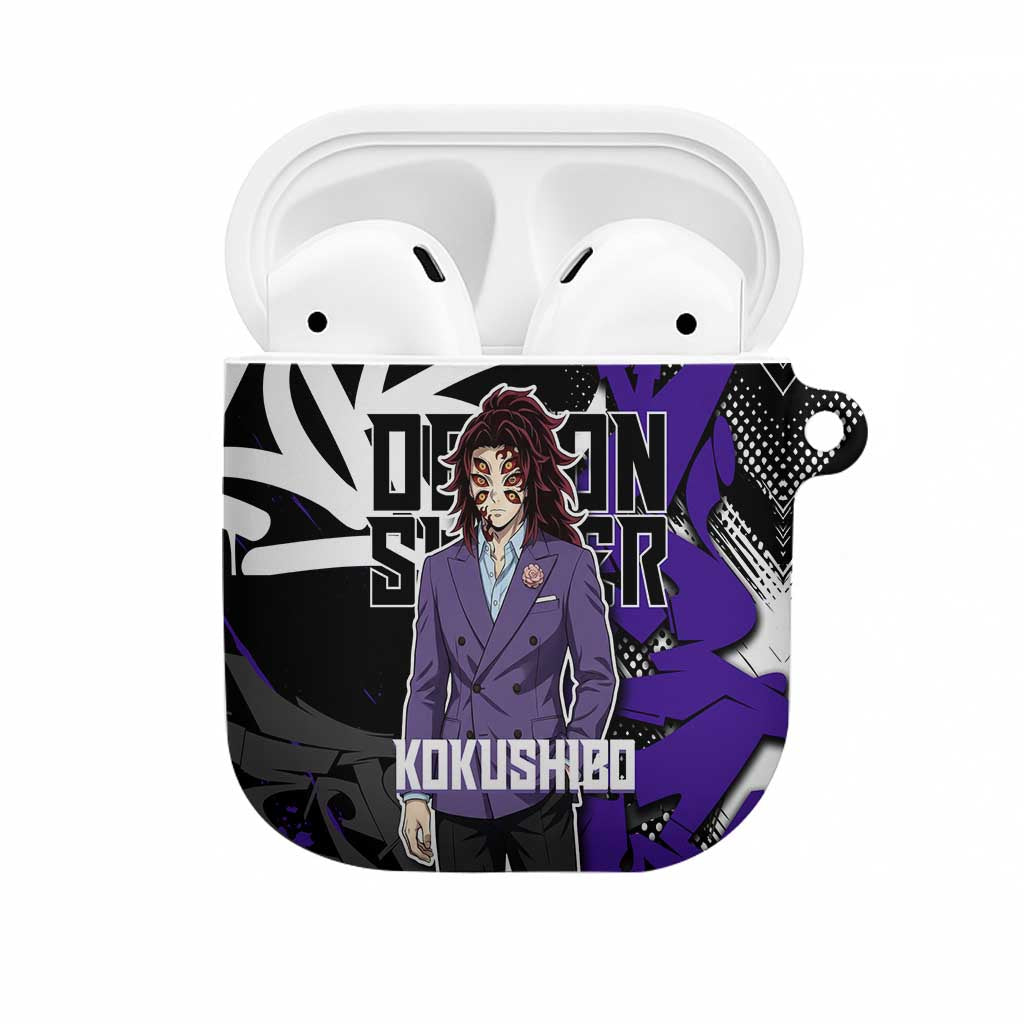 Kokushibo Demon Slayer AirPods Case Purple & Black Graffiti Anime