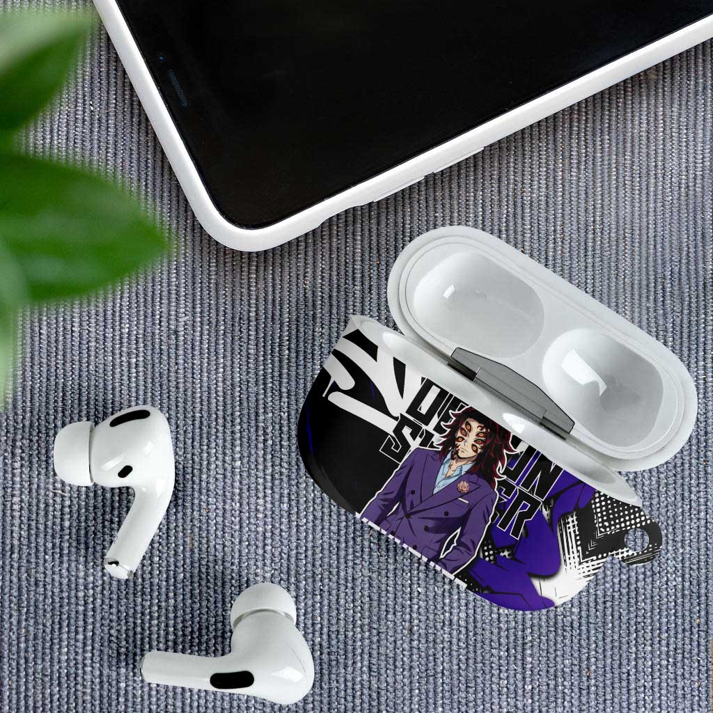 Kokushibo Demon Slayer AirPods Case Purple & Black Graffiti Anime