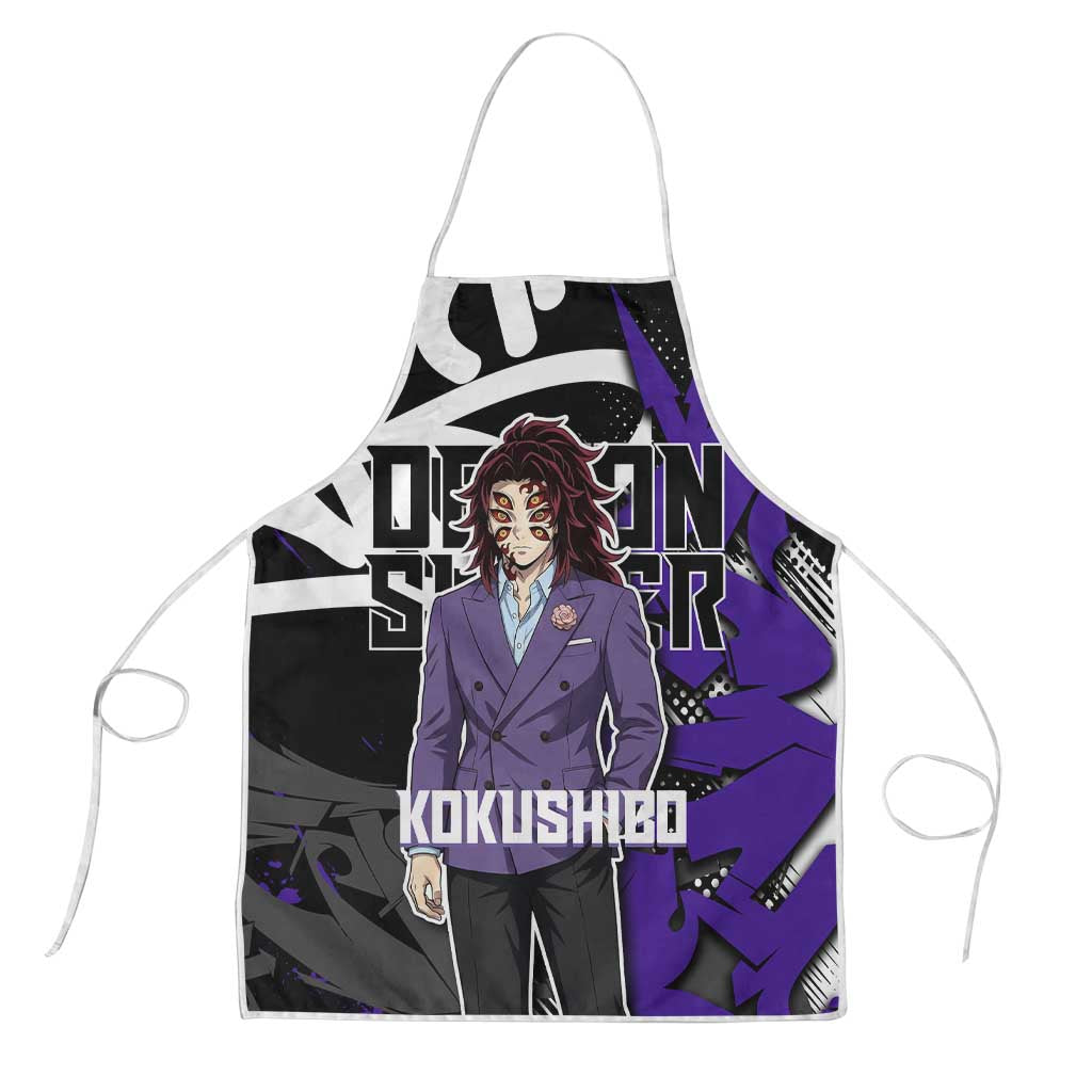 Kokushibo Demon Slayer Apron Purple & Black Graffiti Anime