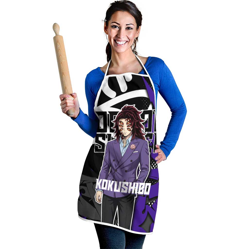 Kokushibo Demon Slayer Apron Purple & Black Graffiti Anime