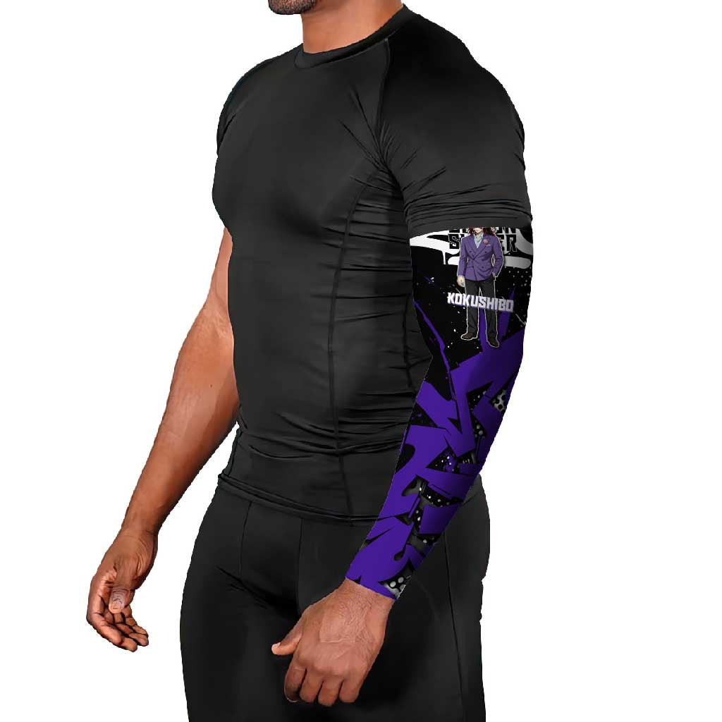 Kokushibo Demon Slayer Arm Sleeves Purple & Black Graffiti Anime