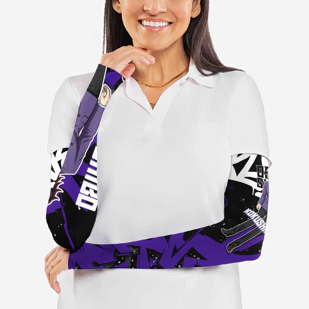 Kokushibo Demon Slayer Arm Sleeves Purple & Black Graffiti Anime