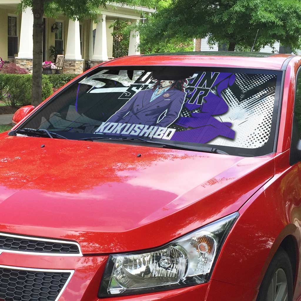 Kokushibo Demon Slayer Auto Sun Shade Purple & Black Graffiti Anime