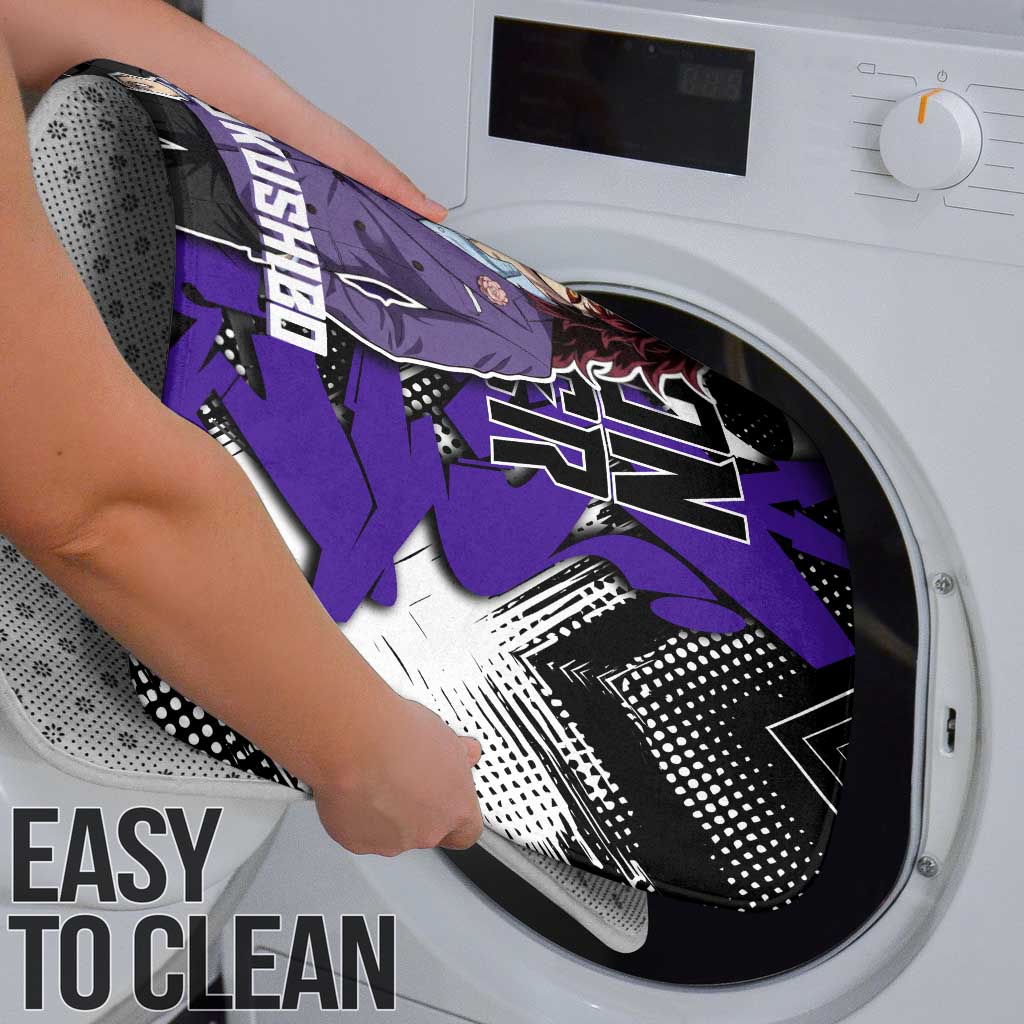 Kokushibo Demon Slayer Bathroom Set Purple & Black Graffiti Anime