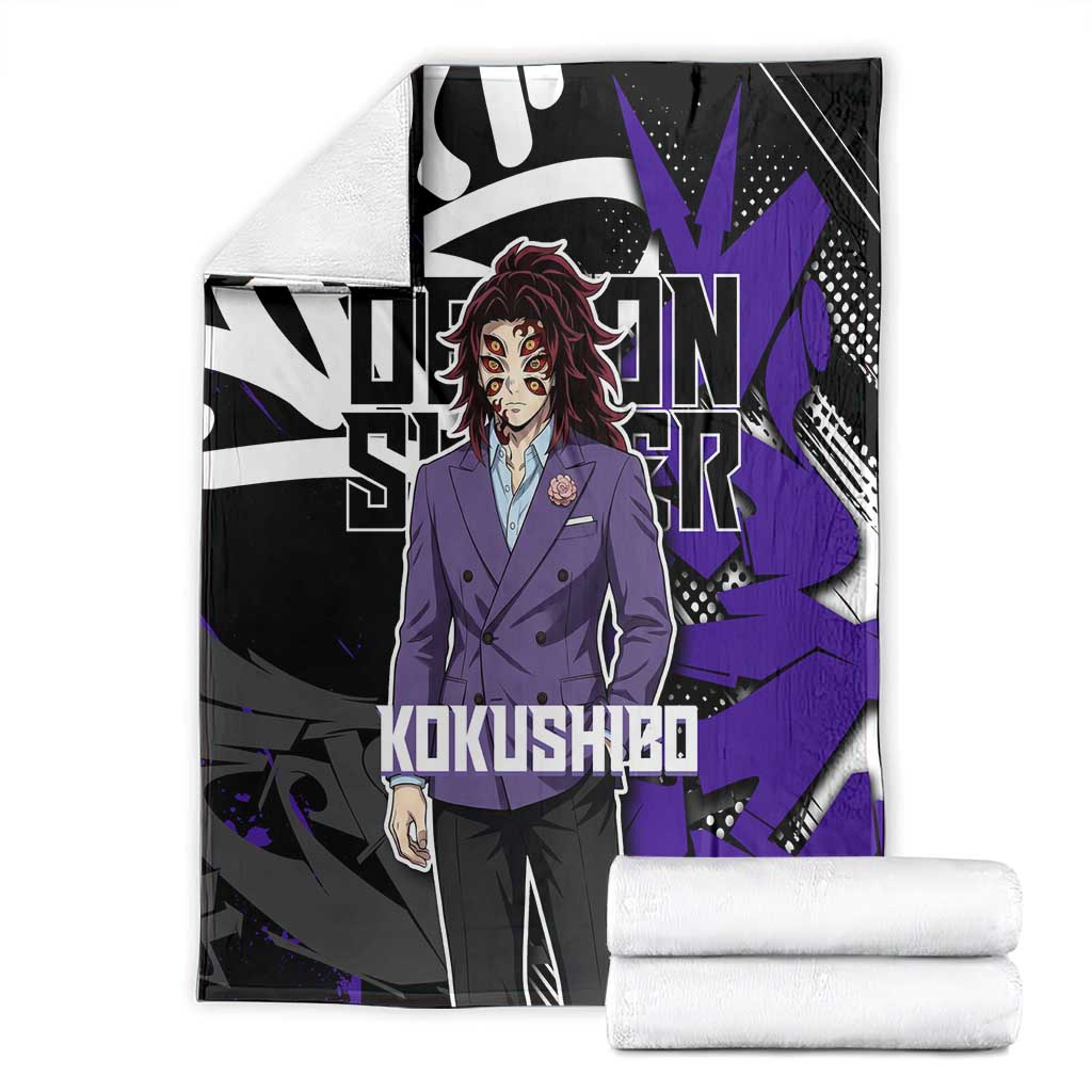 Kokushibo Demon Slayer Blanket Purple & Black Graffiti Anime
