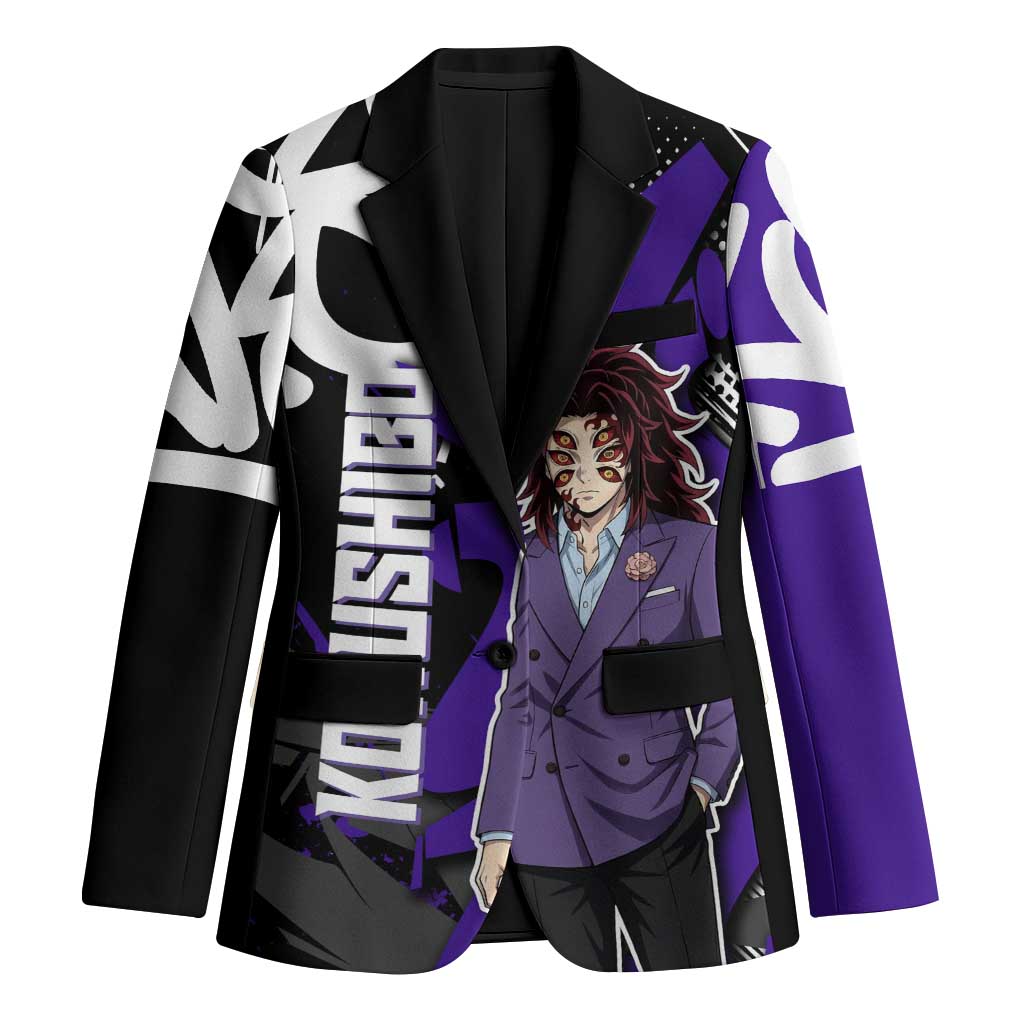 Kokushibo Demon Slayer Blazer Purple & Black Graffiti Anime