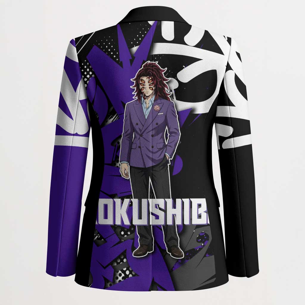 Kokushibo Demon Slayer Blazer Purple & Black Graffiti Anime