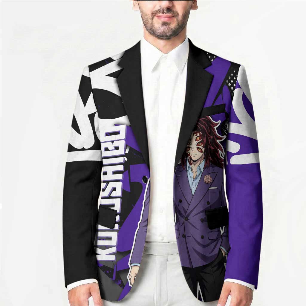 Kokushibo Demon Slayer Blazer Purple & Black Graffiti Anime