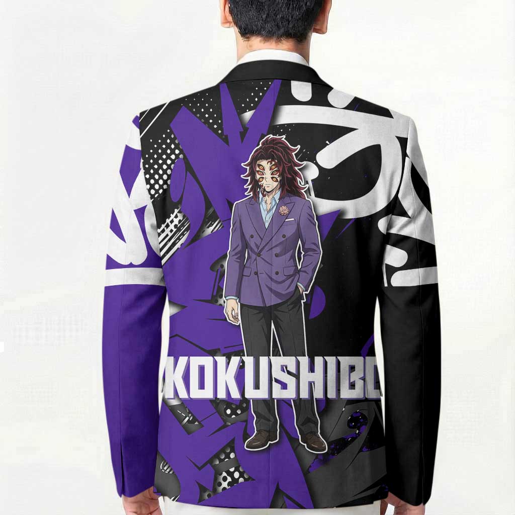 Kokushibo Demon Slayer Blazer Purple & Black Graffiti Anime