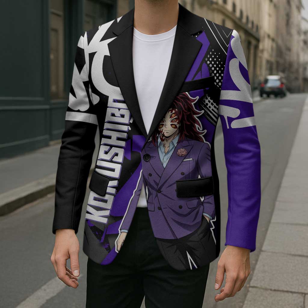 Kokushibo Demon Slayer Blazer Purple & Black Graffiti Anime