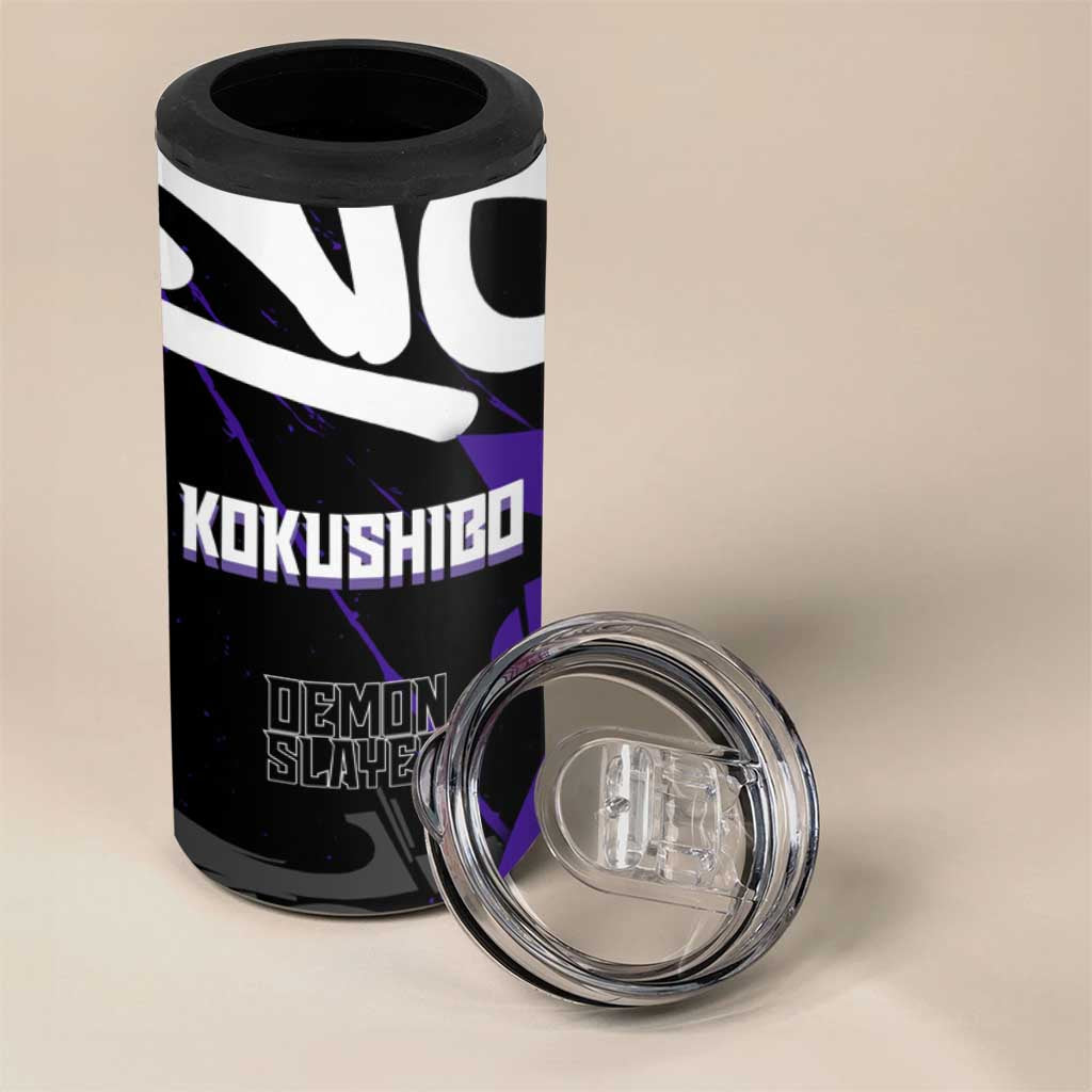 Kokushibo Demon Slayer 4 in 1 Can Cooler Tumbler Purple & Black Graffiti Anime