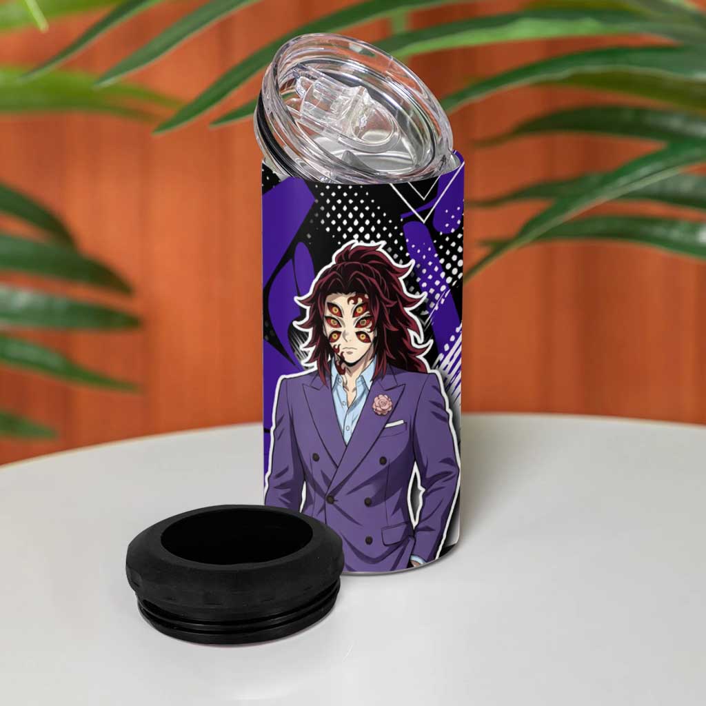 Kokushibo Demon Slayer 4 in 1 Can Cooler Tumbler Purple & Black Graffiti Anime