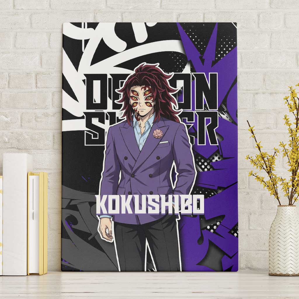 Kokushibo Demon Slayer Canvas Wall Art Purple & Black Graffiti Anime