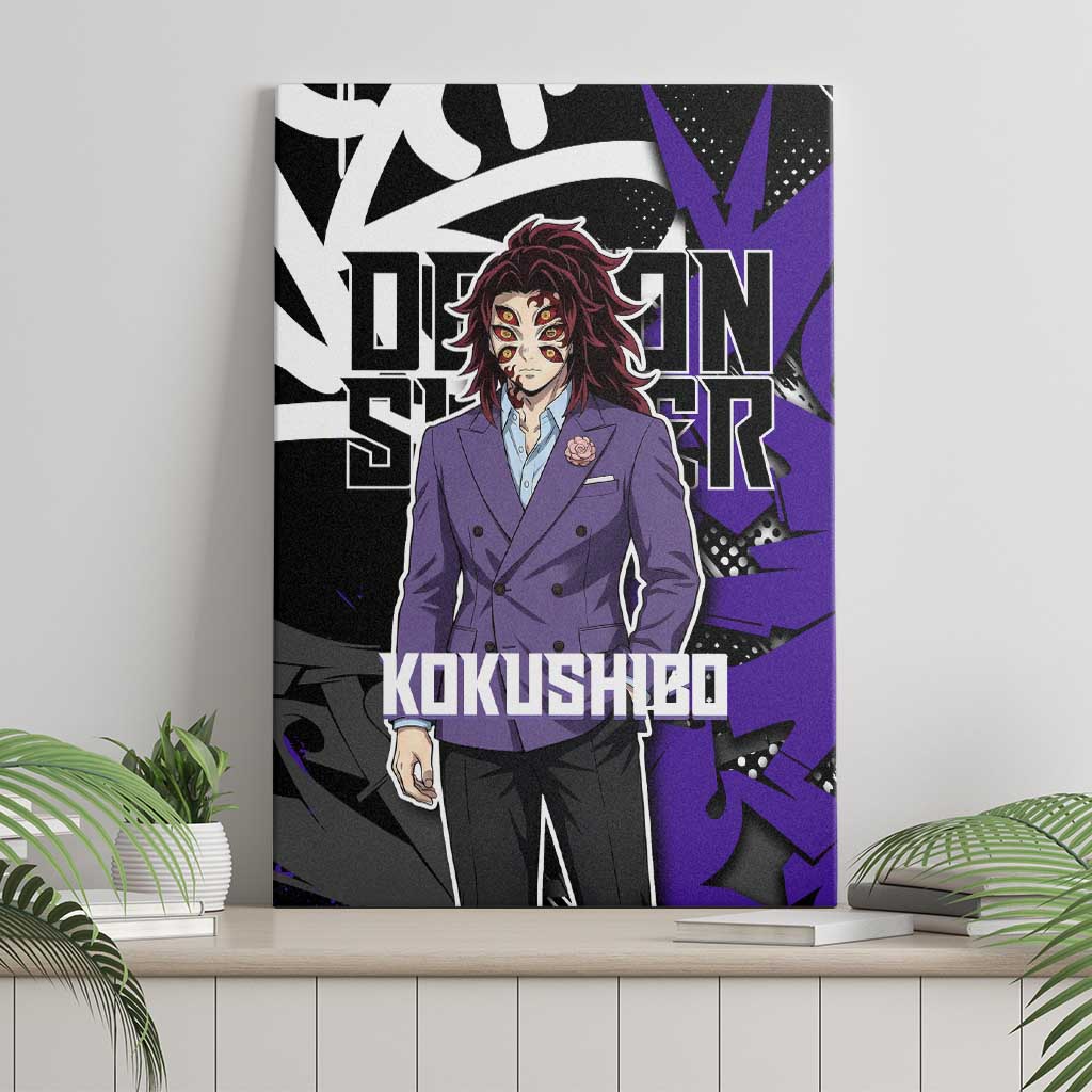 Kokushibo Demon Slayer Canvas Wall Art Purple & Black Graffiti Anime