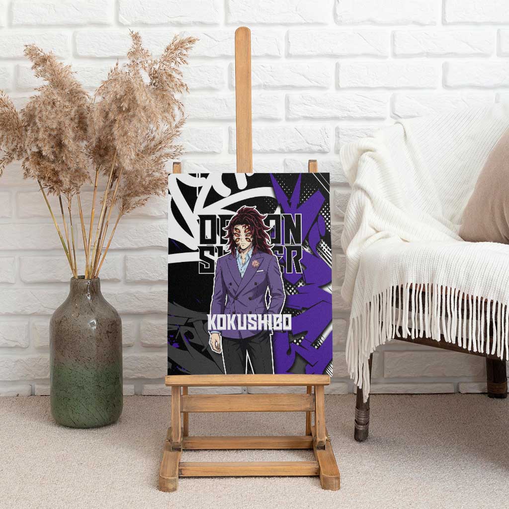 Kokushibo Demon Slayer Canvas Wall Art Purple & Black Graffiti Anime