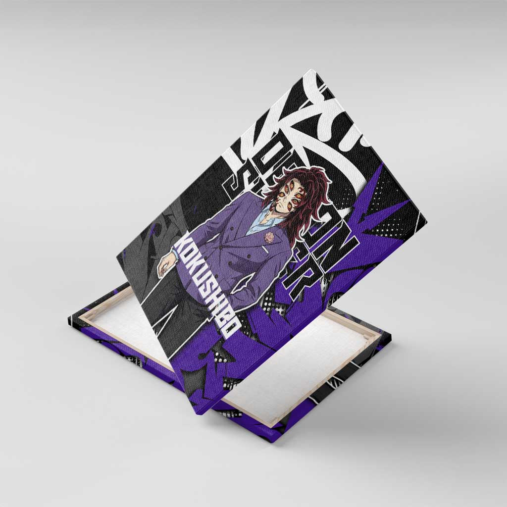 Kokushibo Demon Slayer Canvas Wall Art Purple & Black Graffiti Anime