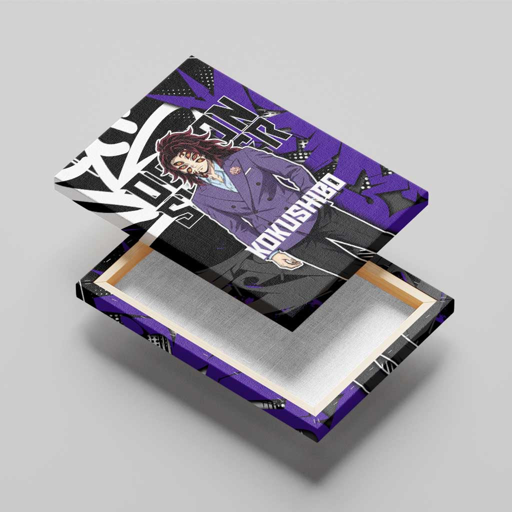 Kokushibo Demon Slayer Canvas Wall Art Purple & Black Graffiti Anime