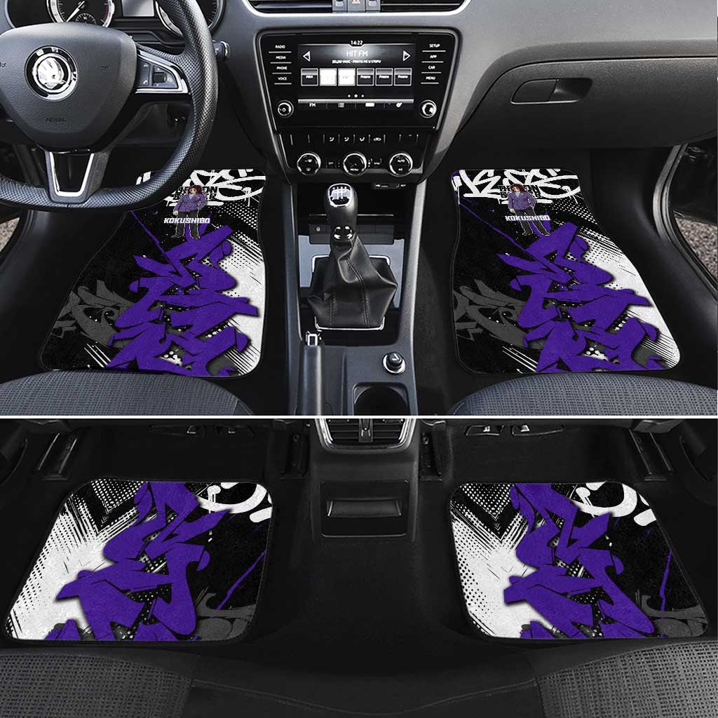 Kokushibo Demon Slayer Car Mats Purple & Black Graffiti Anime
