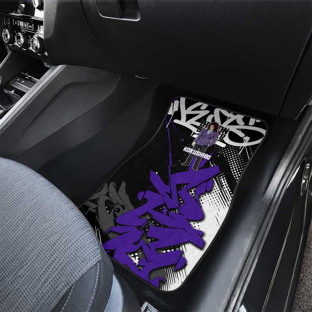 Kokushibo Demon Slayer Car Mats Purple & Black Graffiti Anime